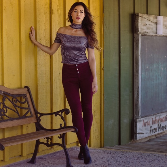 ✨💫Gray Velvet Choker Top💫✨ - Picture 2 of 6